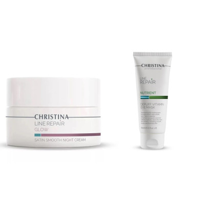 LINE REPAIR GLOW SATIN SMOOTH NIGHT CREAM  Нічний крем «Гладкість сатину»  +ПОДАРУНОК міні