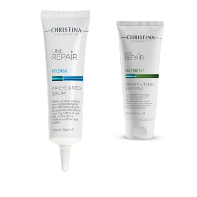 LINE REPAIR HYDRA HA EYE & NECK SERUM  Сироватка для шкіри навколо очей та шиї + ПОДАРУНОК міні