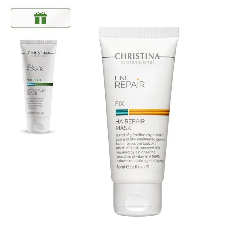 LINE REPAIR FIX HA REPAIR MASK  Відновлювальна маска з гіалуроновою кислотою +ПОДАРУНОК міні